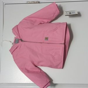 ✨NWT ✨ Carhartt Canvas Insulated Hooded Jacket - 18m Pink